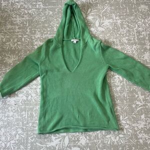 Y2K Banana Republic Mint V-Neck Hooded Sweater